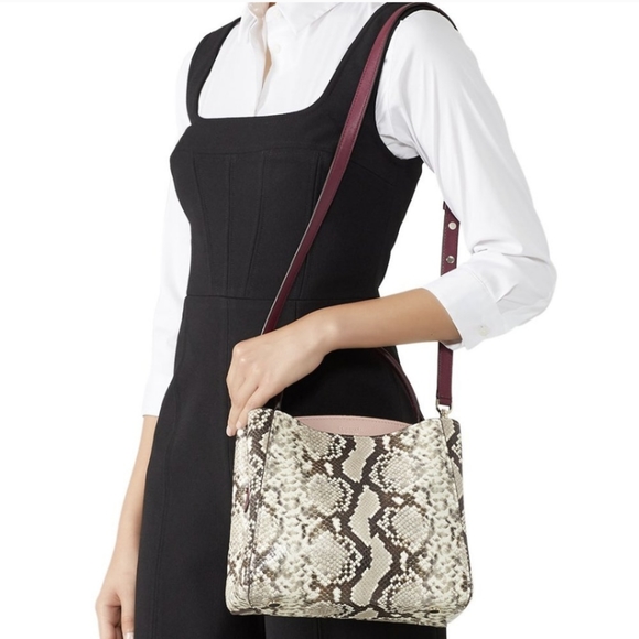 Kate Spade Fleur Embossed Small Top Handle Satchel Bag Snake Snakeskin - Picture 5 of 14